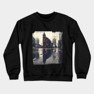 Toronto Flatiron Reflections Grunge Texture Style Crewneck Sweatshirt